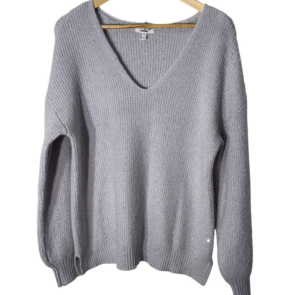 Maurices V-neck Lilac and Silver Sweater, Women's Size M, NWOT